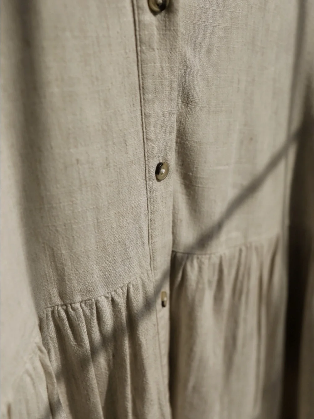 Beige Linen Blend Blouse - Picture 4 of 7